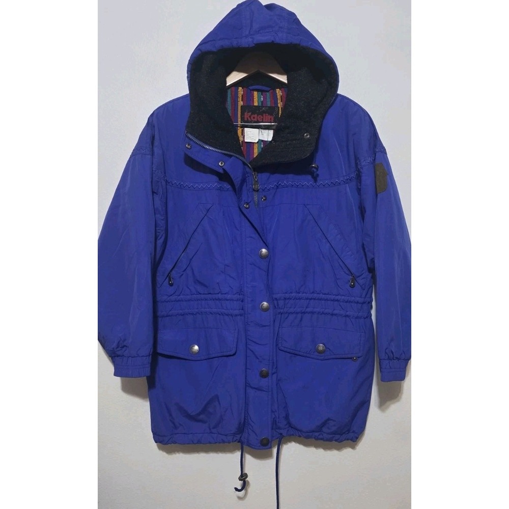 Vintage Kaelin Ski Jacket 80s 90s Unisex Sz 8 Bluish Purple Retro Snow Thick EUC